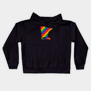 USA States: Minnesota (rainbow) Kids Hoodie